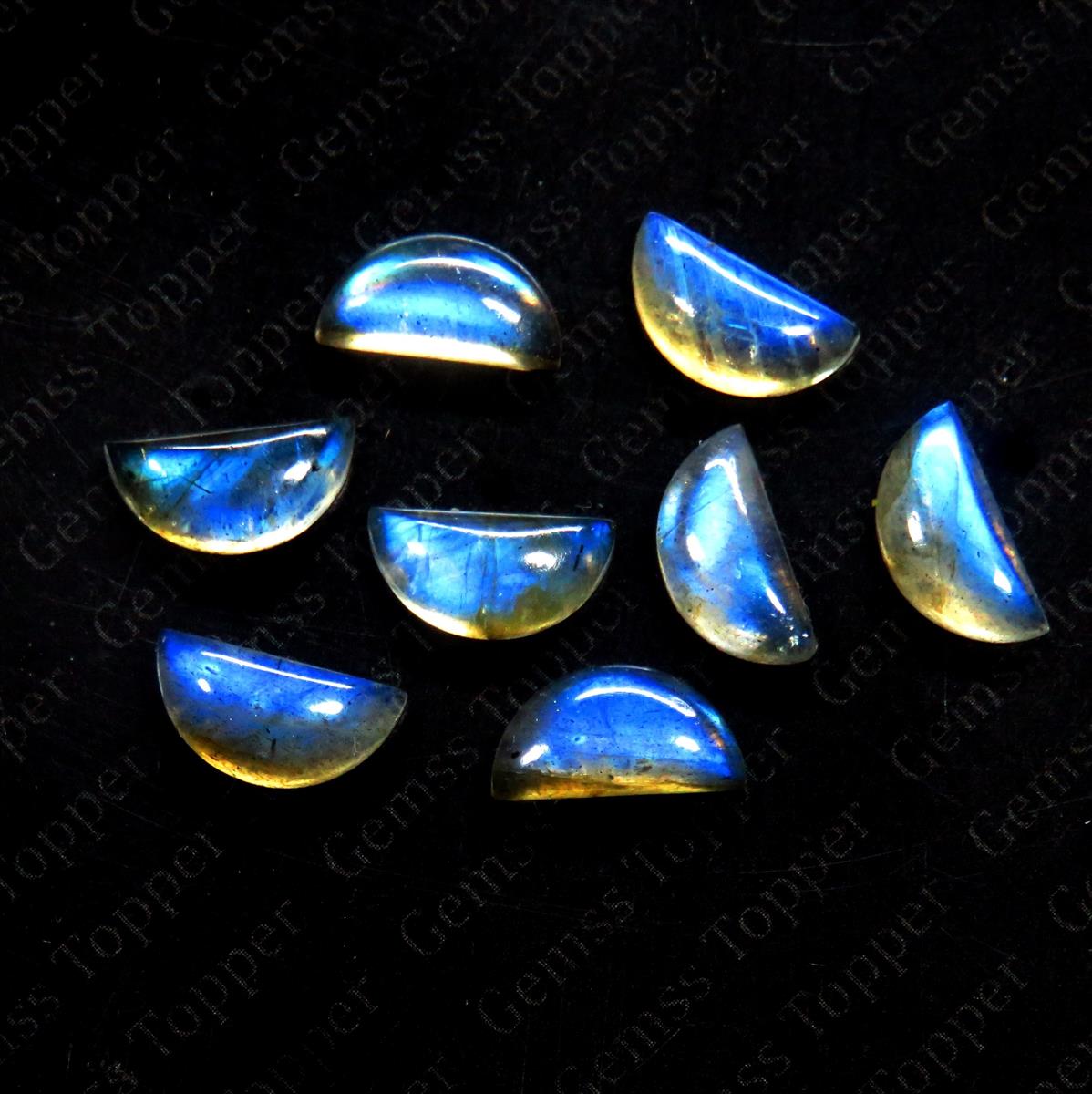 Labradorite 6x12 mm D Shape Cabochon